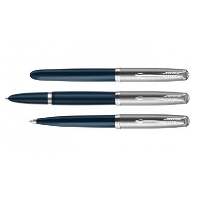 Перьевая ручка Parker 51 CORE MIDNIGHT BLUE CT, перо: F, цвет чернил: black, в подарочной упаковке.-4