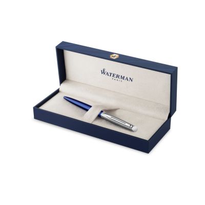 Шариковая ручка Waterman Hemisphere Entry Point Stainless Steel with Blue Lacquer в подарочной упаковке-1