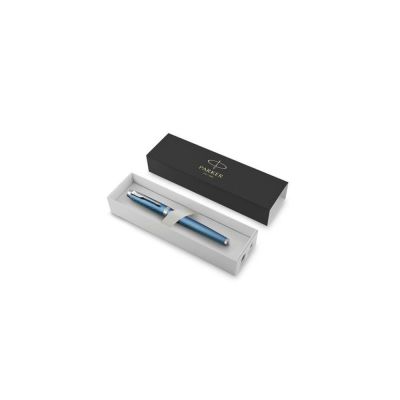 Ручка роллер Parker IM Premium T318  Blue Grey CT, стержень: F, цвет чернил: black, в подарочной упаковке.-1