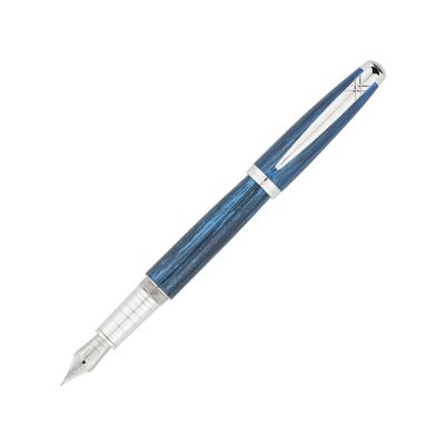 Ручка перьевая Pierre Cardin MAJESTIC с колпачком на резьбе, синий/черный/серебро-0