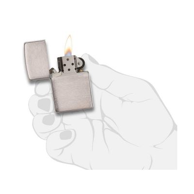 Зажигалка ZIPPO Classic с покрытием Brushed Chrome, латунь/сталь, серебристая, матовая, 38x13x57 мм-2
