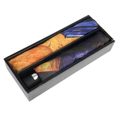 Набор: платок, складной зонт Ван Гог. Терраса кафе ночью, темно-синий/оранжевый-0