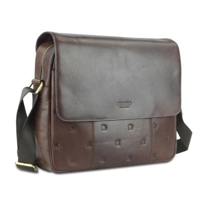 Сумка через плечо Mano Don Leon, натуральная кожа в коричневом цвете, 38 х 30 х 7 см-2