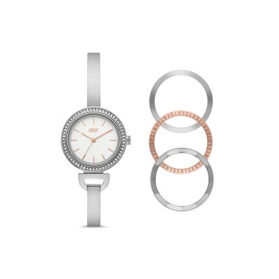 Часы наручные со сменными безелями, женские. DKNY-0