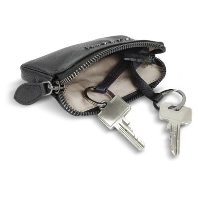 Ключница BUGATTI Bella, чёрная, воловья кожа/полиэстер, 12х1,5х7 см-5