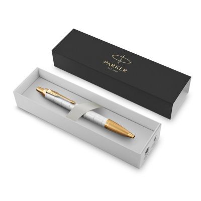 Шариковая ручка Parker IM Premium K318  Pearl GT, стержень: M, цвет чернил: blue, в подарочной упаковке.-1