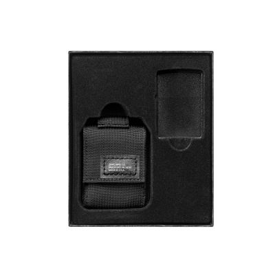 Набор ZIPPO: чёрная зажигалка Black Crackle и чёрный нейлоновый чехол, в подарочной коробке-2
