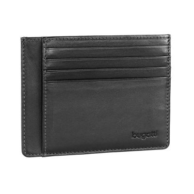 Портмоне для кредитных карт BUGATTI Primo, чёрное, натуральная воловья кожа, 11,5х0,5х9 см-0