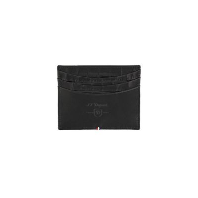 Чехол для кредитных карт (6), Croco Dandy, черная. телячья кожа с тиснением под крокодила-1