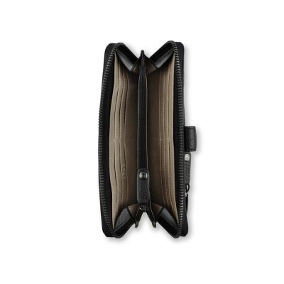 Кошелёк женский BUGATTI Elsa с ключницей, с RFID, чёрный, воловья кожа/полиэстер, 18,7х3х10,7 см-3