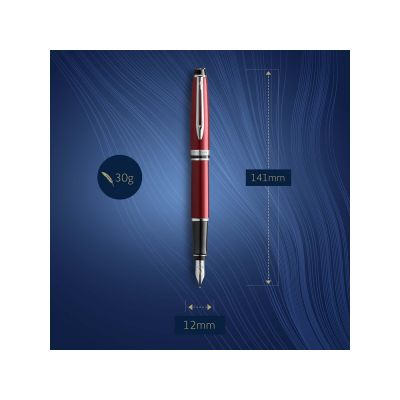 Перьевая ручка Waterman Expert Dark Red Lacquer CT Black, перо: M, цвет чернил: blue.-10