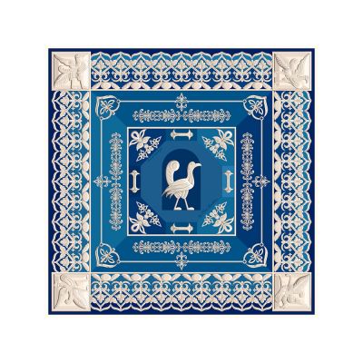 Платок Птица дивная, синий-0