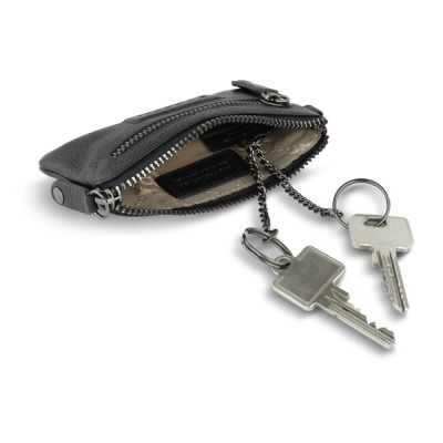 Ключница BUGATTI Elsa, чёрная, воловья кожа/полиэстер, 12,5х0,5х7 см-2