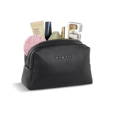 Косметичка BUGATTI Bella, чёрная, воловья кожа/полиэстер, 19х8,5х11 см-6