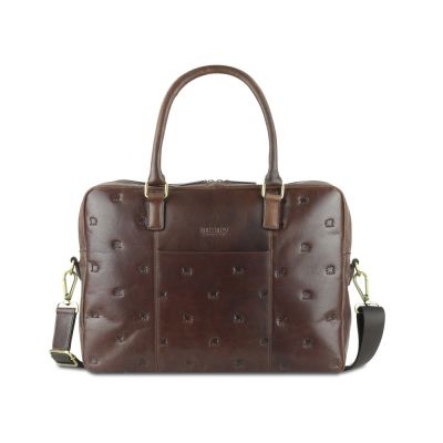 Сумка Mano Don Leon, натуральная кожа в коричневом цвете, 42 х 30 х 11,5 см-0