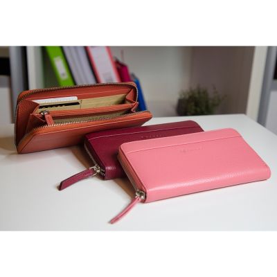 Кошелёк Cross Colors Burgundy, кожа наппа, фактурная, цвет бордовый-5