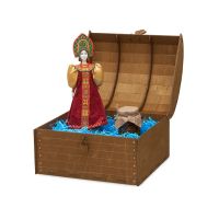 Подарочный набор: кукла фарфоровая, мед, красный