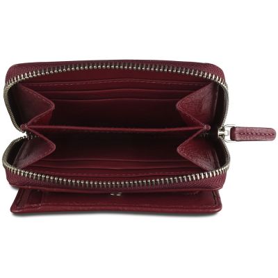 Кошелёк женский BUGATTI Lady Top, на молнии, красный, натуральная воловья кожа, 12х2,5х9 см-3
