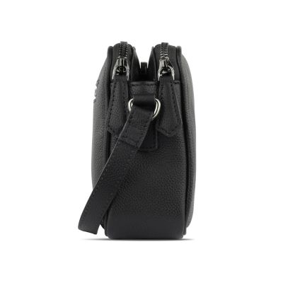 Сумка кросс-боди женская BUGATTI Bella, чёрная, воловья кожа/полиэстер, 22х6х15,5 см-3