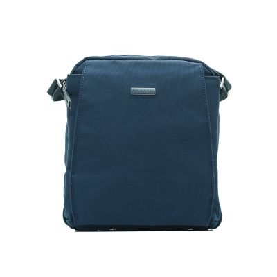 Сумка кросс-боди BUGATTI Contratempo, синяя, нейлон, 24х7х25 см, 3 л-1