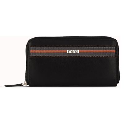 Кошелек Mano Don Leonardo, с RFID защитой, натуральная кожа в черном цвете, 19 х 2 х 10,5 см-0