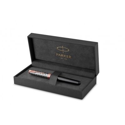 Перьевая ручка Parker Sonnet Premium  GREY GT, перо 18K, перо: F, цвет чернил black, в подарочной упаковке-1