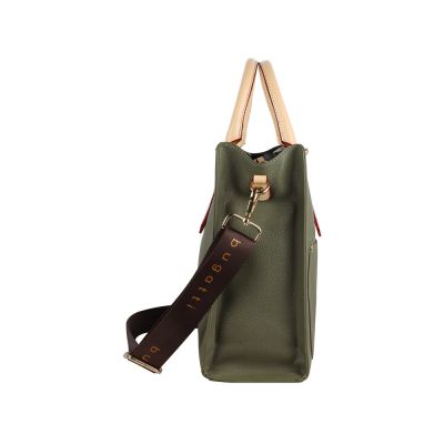 Сумка-портфель женская BUGATTI Ella, оливковая, полиуретан, 30х11,5х28 см-3