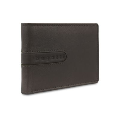 Портмоне BUGATTI Bomba, с защитой данных RFID, коричневое, кожа/полиэстер, 12,5х2х9 см-0