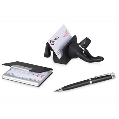 Набор: блекмэн Энди, визитница, ручка шариковая, черный-0