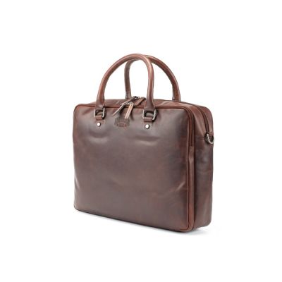 Сумка KLONDIKE DIGGER Earl, натуральная кожа цвета коньяк, 29 x 38 x 9 см-0