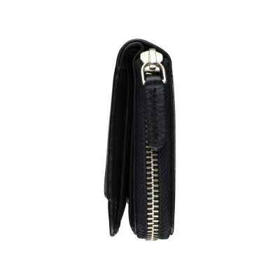 Кошелёк женский BUGATTI Lady Top, на молнии, чёрный, натуральная воловья кожа, 12х2,5х9 см-4