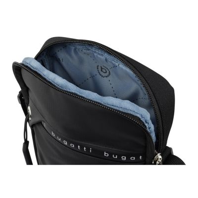Сумка через плечо BUGATTI Blanc Delight, чёрная, нейлон RPET600D/тарпаулин/полиэстер, 16х4х23 см-2