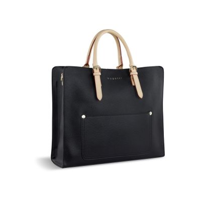 Сумка-шоппер BUGATTI Ella, черная , полиуретан, 37х12х31 см-0