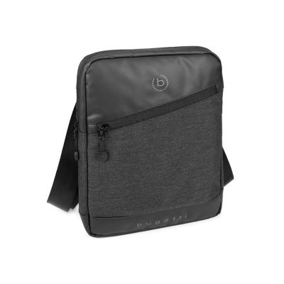 Сумка кросс-боди BUGATTI Universum, графитовая, полиэстер меланж/тарпаулин, 23х4х27 см, 2,5 л-0