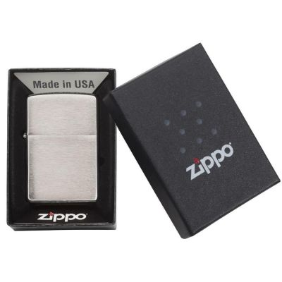 Зажигалка ZIPPO Classic с покрытием Brushed Chrome, латунь/сталь, серебристая, матовая, 38x13x57 мм-3