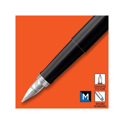 Перьевая ручка Parker Jotter, цвет ORIGINALS BLACK CT, цвет чернил синий/черный, толщина линии M, В БЛИСТЕРЕ-3