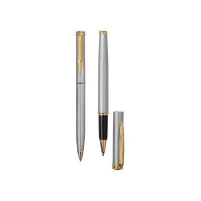 Набор Pierre Cardin PEN&PEN: ручка шариковая + роллер. Цвет - серебристо-бежевый. Упаковка Е.-2