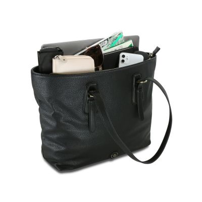 Сумка-тоут женская BUGATTI Passione 15'', чёрная, полиуретан, 47х13х32,5 см-5