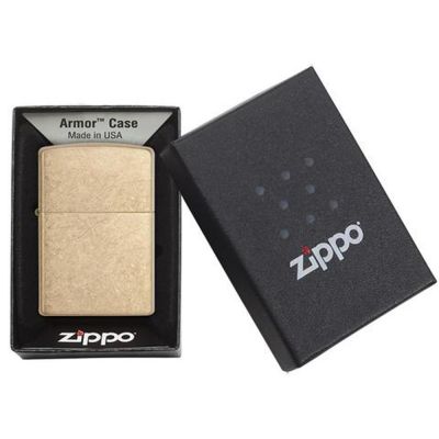 Зажигалка ZIPPO Armor™с покрытием Tumbled Brass, латунь/сталь, золотистая, матовая, 38x13x57 мм-4
