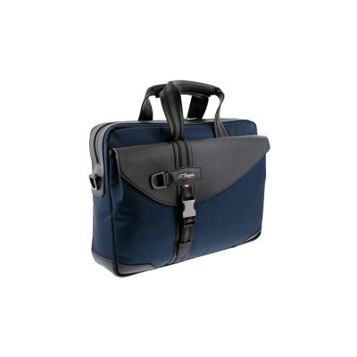 Сумка на молнии, DEFI MILLENIUM, черно-синяя кожа/нейлон-0