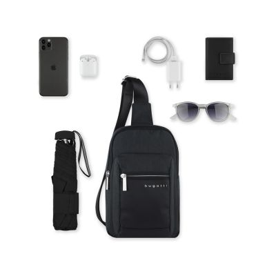 Сумка кросс-боди мужская BUGATTI Sera, антрацитовая, полиэстер, 17х6х26,5 см, 2,5 л-5