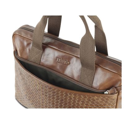 Сумка Mano Don Luca, натуральная кожа в коньячном цвете, 37 х 27 х 6 см-3