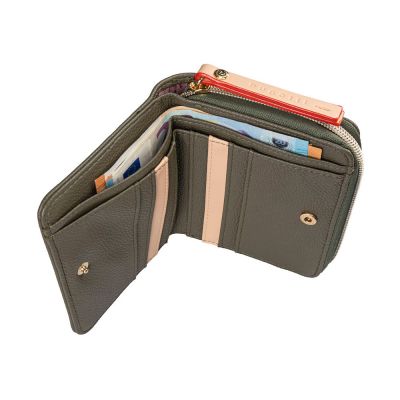 Кошелёк женский BUGATTI Ella, оливковый, полиуретан, 12х3х10 см-5