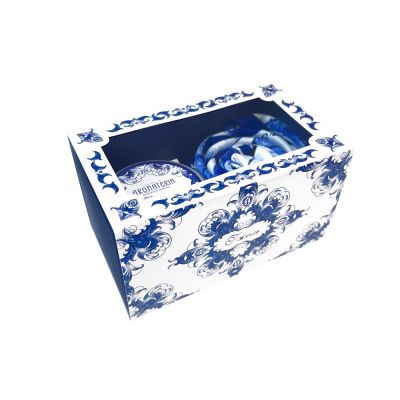 Набор: платок Гжель и свеча Птица счастья-2