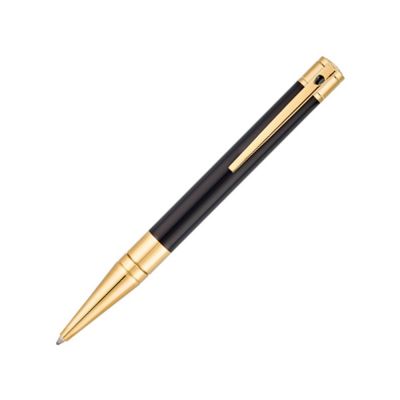 Ручка INITIAL (шариковая), отделка: позолота, черный современный лак, на клипе капля черн. цвета-0