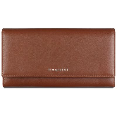 Кошелёк женский BUGATTI Lady Top, коньячный, натуральная воловья кожа, 20х2,5х10,5 см-1