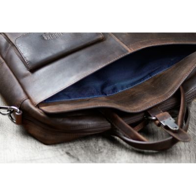 Сумка KLONDIKE DIGGER Carl, натуральная кожа цвета коньяк, 42 x 30 x 9 см-7