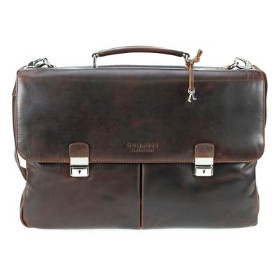 Портфель BUGATTI Romano 15'', коричневый, натуральная воловья кожа, 43х13х32 см-1