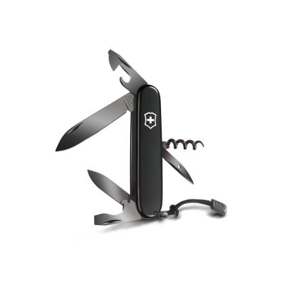 Нож перочинный VICTORINOX Spartan Onyx Black, 91 мм, 12 функций, чёрный, со шнурком в комплекте-1