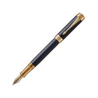 Перьевая ручка Parker Duofold Prestige Centennial, Blue Chevron GT Foutain Pen Fine, перо: F, цвет чернил: black, в подарочной упаковке.
